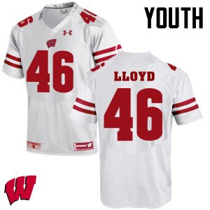 Youth Wisconsin Badgers NCAA #42 Gabe Lloyd White Authentic Under Armour Stitched College Football Jersey ZE31Y77BL